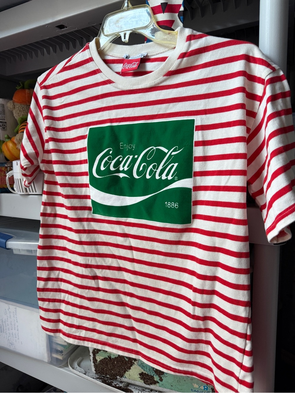 Coca-Cola Red & White Striped Logo Tee